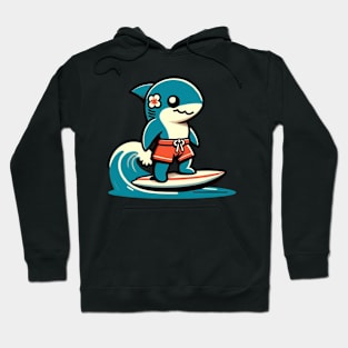 Cute Vintage Shark Surfing Hoodie